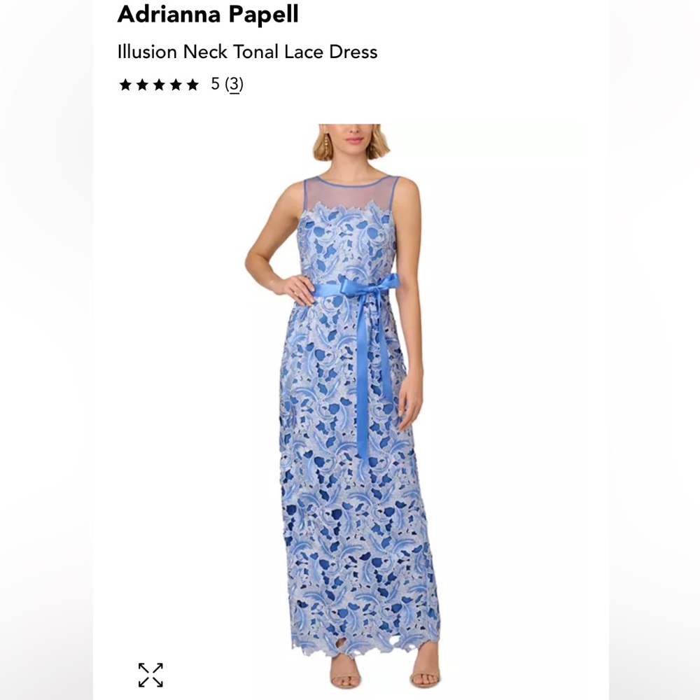 Adrianna Papell - 16 - Pericruise - Illusion Neck Tonal Lace Dress